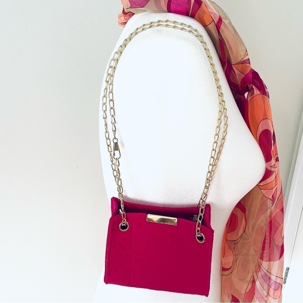 NWOT Barbie Style Hot Pink Square Evening Bag Women Mini Purse Girls - Picture 3 of 13